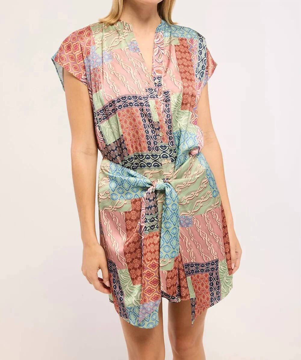 NEW MISA LOS ANGELES mika dress in oasis patchwork